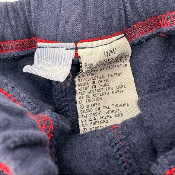 Vintage Winnie The Pooh Cargo Sweatpants Pants Kids Baby Size 12 months NEW - Picture 3 of 5
